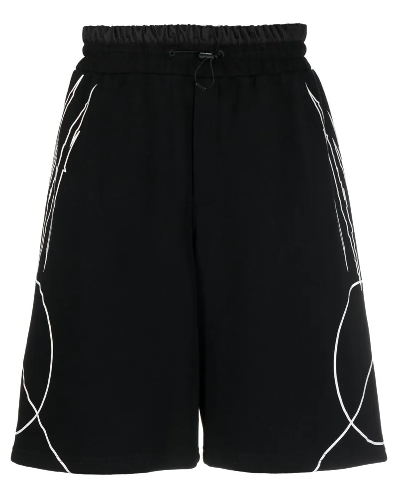 Philipp Plein Scratch Shorts mit elastischem Bund - Schwarz Schwarz