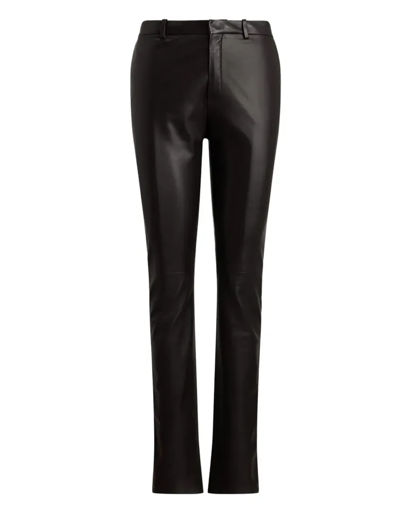 Ralph Lauren Lederhose mit flacher Front - Braun Braun