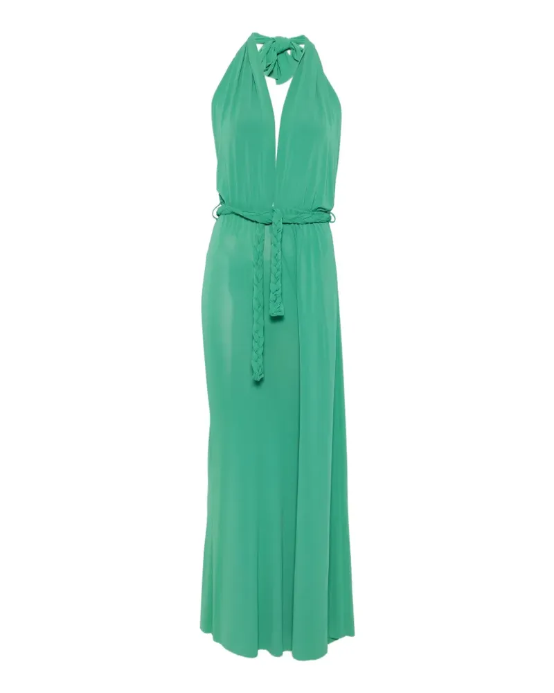 Kaos Neckholder-Jumpsuit mit Flechtgürtel - Grün Grün