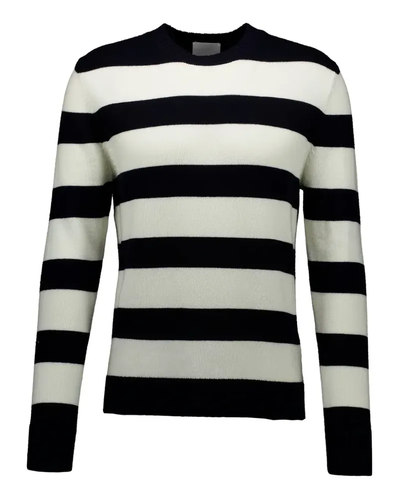 ALLUDE Gestreifter Pullover - Weiß Weiß