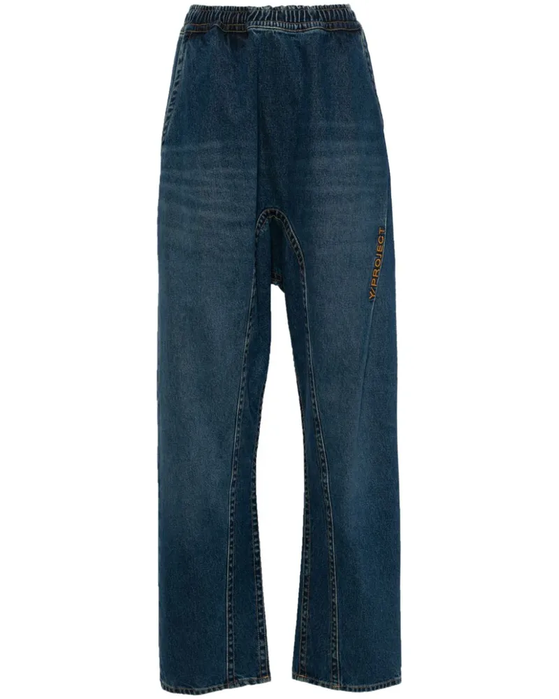 Y/PROJECT Jeans mit Logo-Stickerei - Blau Blau