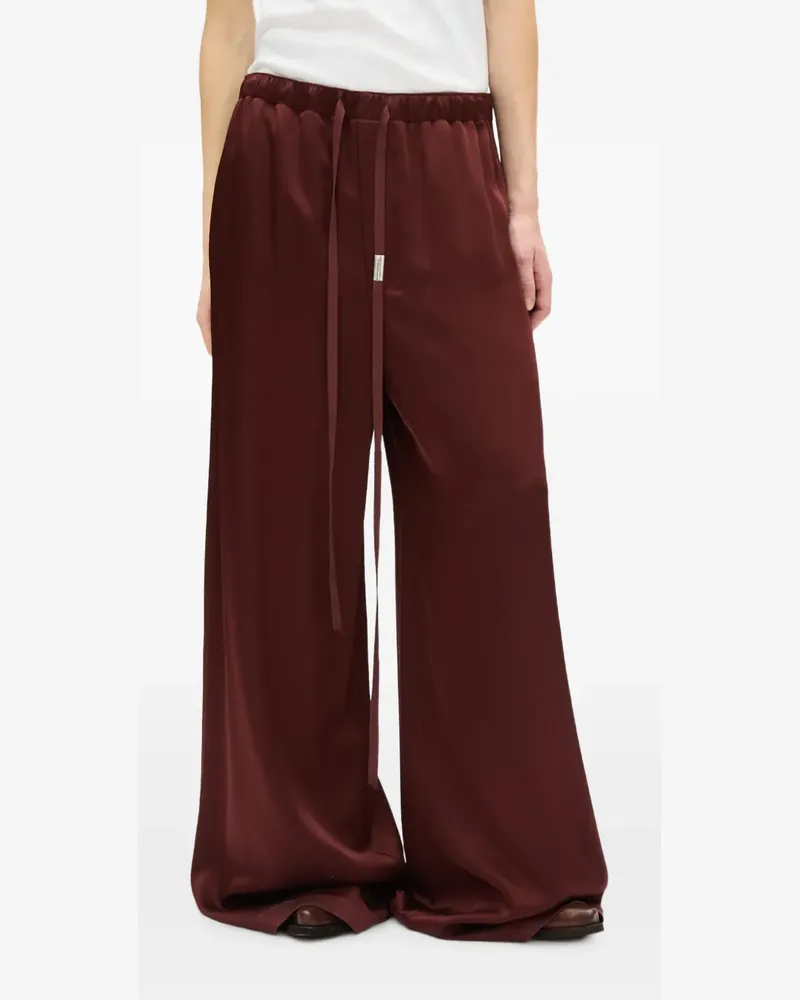 Ann Demeulemeester Nevi Hose aus Satin mit Kordelzug - Rot Rot