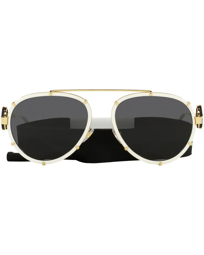Versace Klassische Pilotenbrille - Weiß Weiß