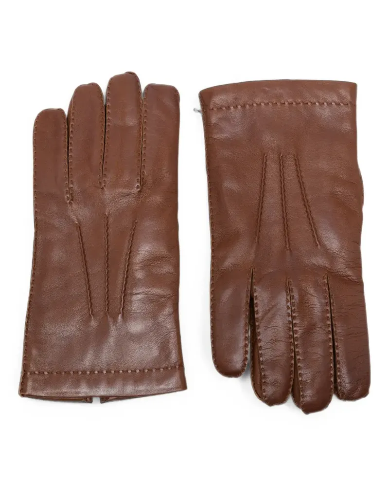 Eleventy stitched leather gloves - Braun Braun
