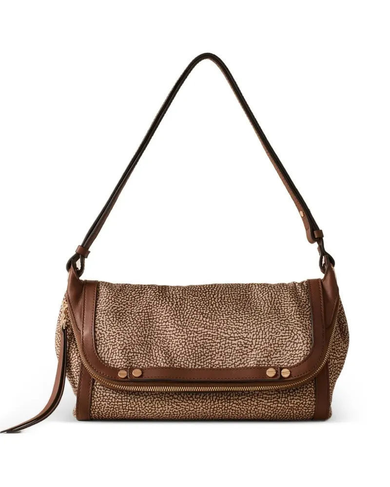 Borbonese small patterned shoulder bag - Nude Nude