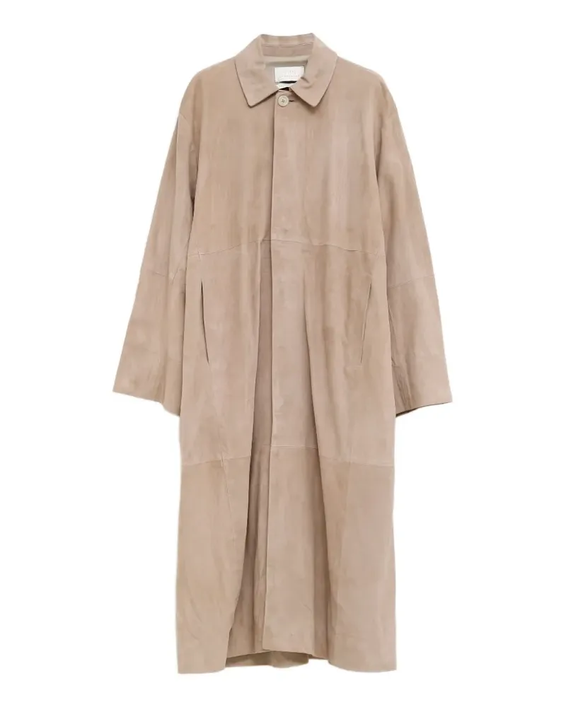 Lauren Manoogian suede panelled coat - Nude Nude