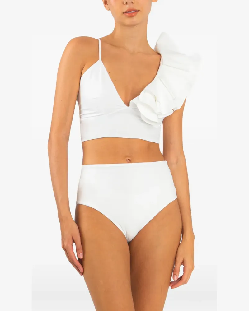 Maygel Coronel Orilla ruffled bikini - Weiß Weiß