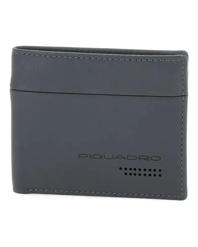 Piquadro Portemonnaie mit Logo-Print - Grau Grau