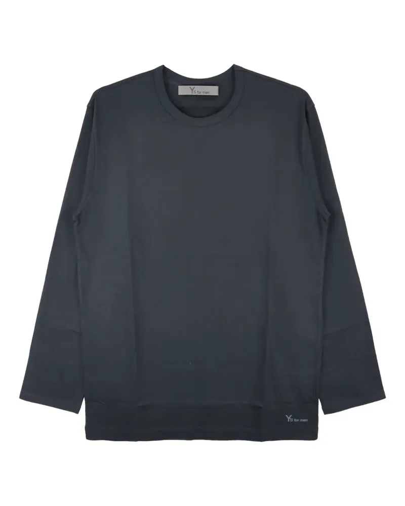 Yohji Yamamoto Langarmshirt mit Rundhalsausschnitt - Schwarz Schwarz