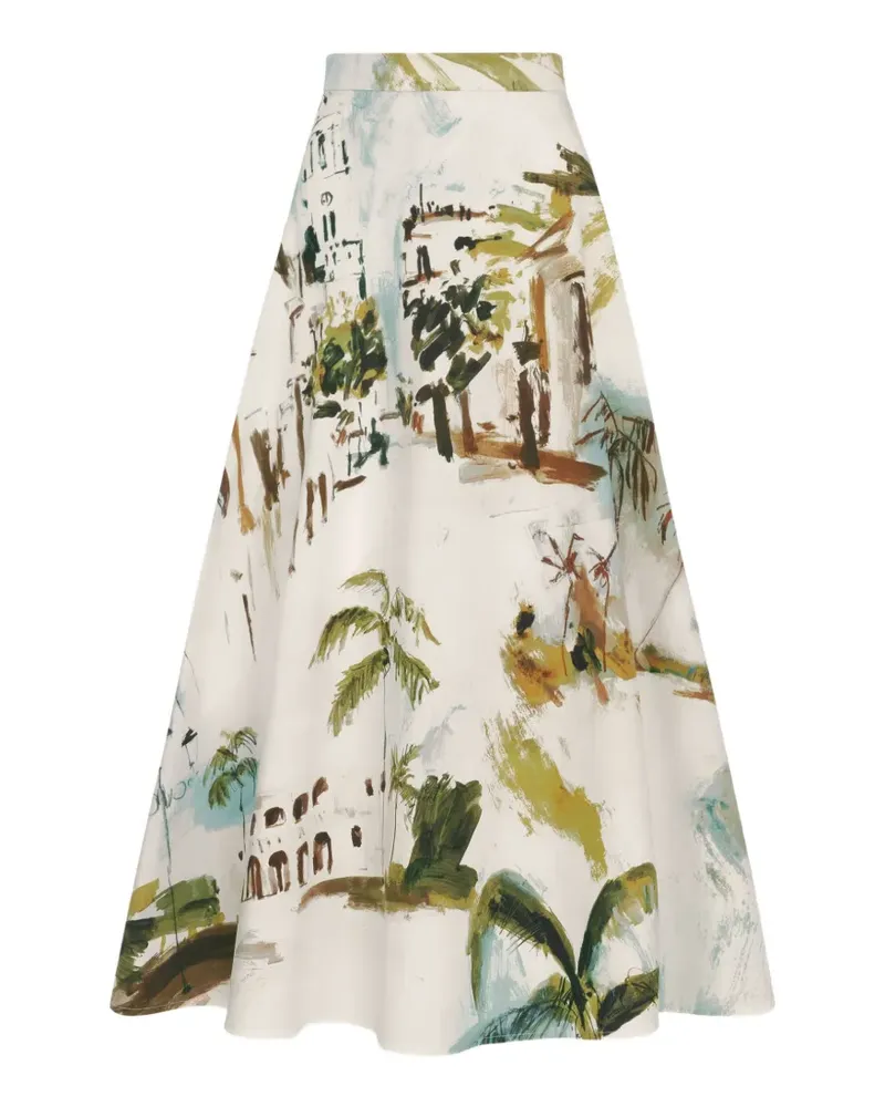 Oscar de la Renta Dominican Landscape Poplin-Rock - Nude Nude