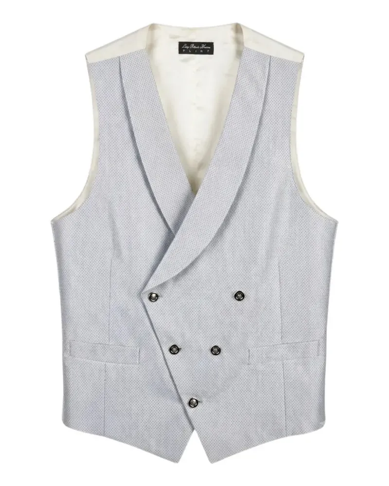 Luigi Bianchi Mantova double-breasted micro-dot waistcoat - Blau Blau