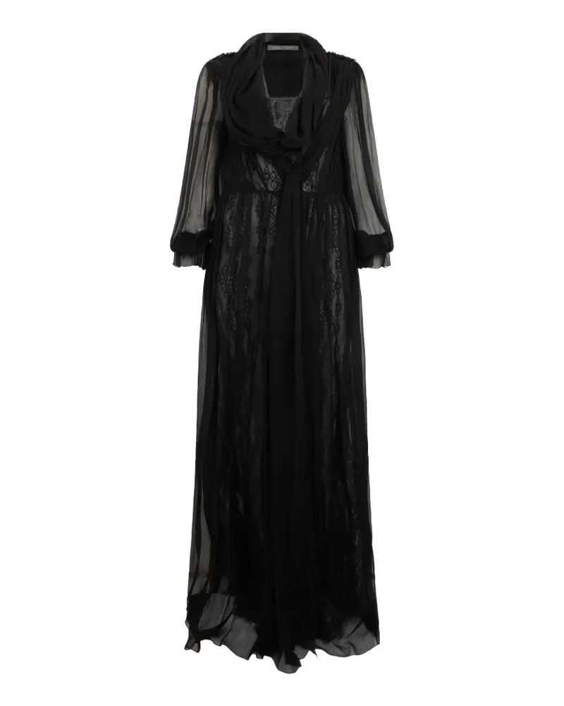 Alberta Ferretti lace-panelled maxi dress - Schwarz Schwarz