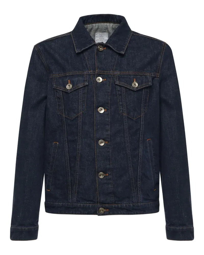 Eleventy Jeansjacke mit Knopfverschluss - Blau Blau