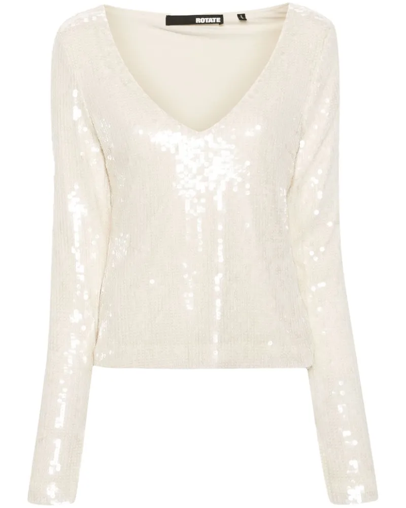 ROTATE Birger Christensen Top mit V-Ausschnitt - Nude Nude