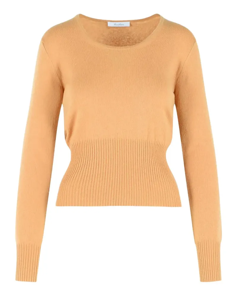 Max Mara Feinstrick-Pullover mit geripptem Saum - Braun Braun