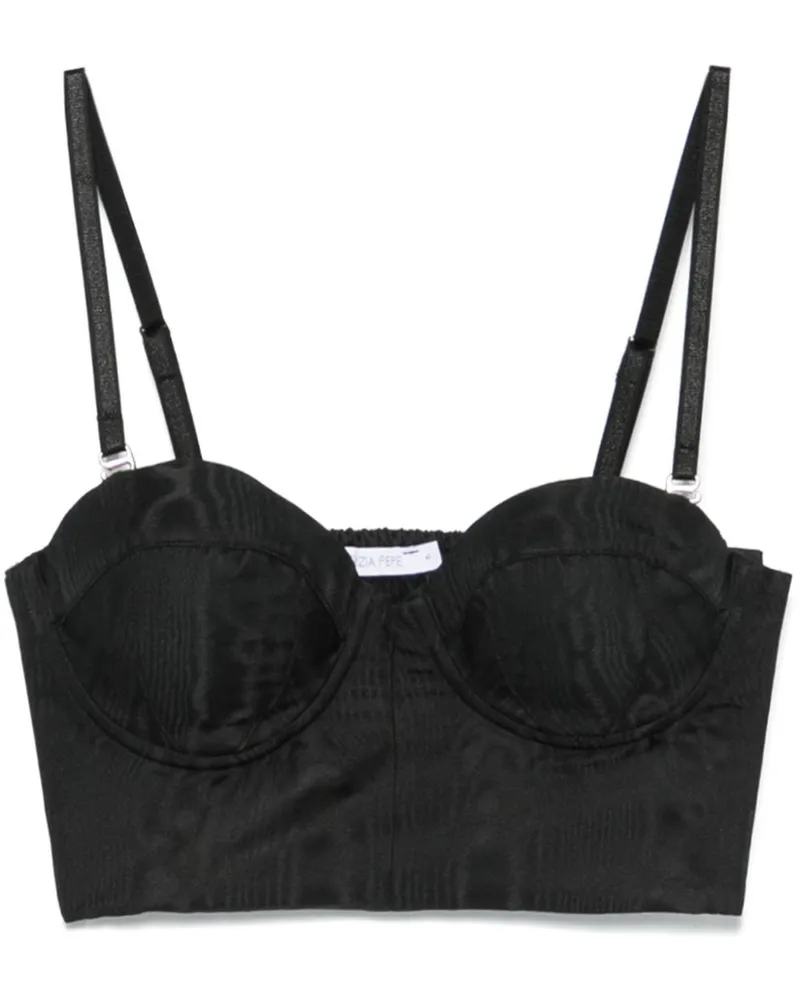 Patrizia Pepe Bustier-Top mit Jacquardmuster - Schwarz Schwarz