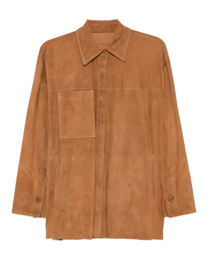 Salvatore Santoro Hemdjacke aus Leder - Braun Braun