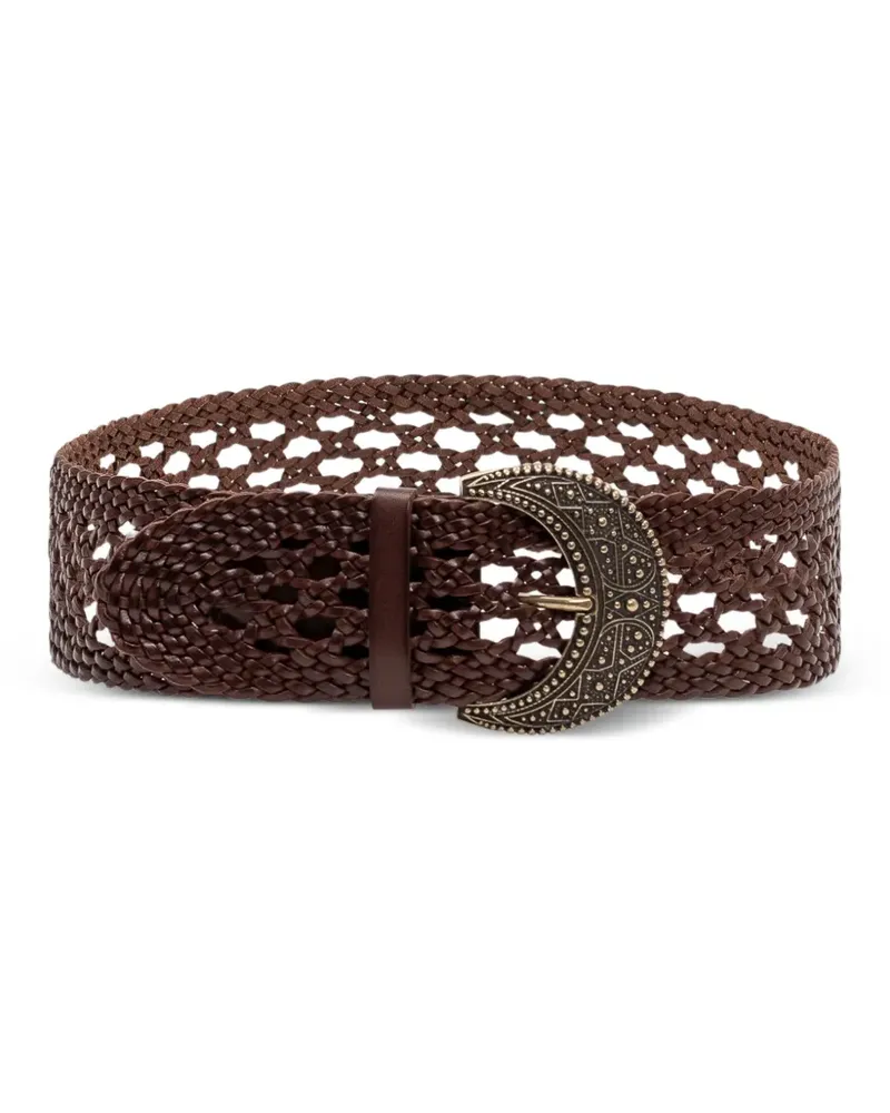 ba&sh Balmy woven moon buckle belt - Braun Braun