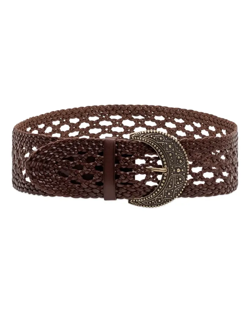 ba&sh Balmy woven moon buckle belt - Braun Braun