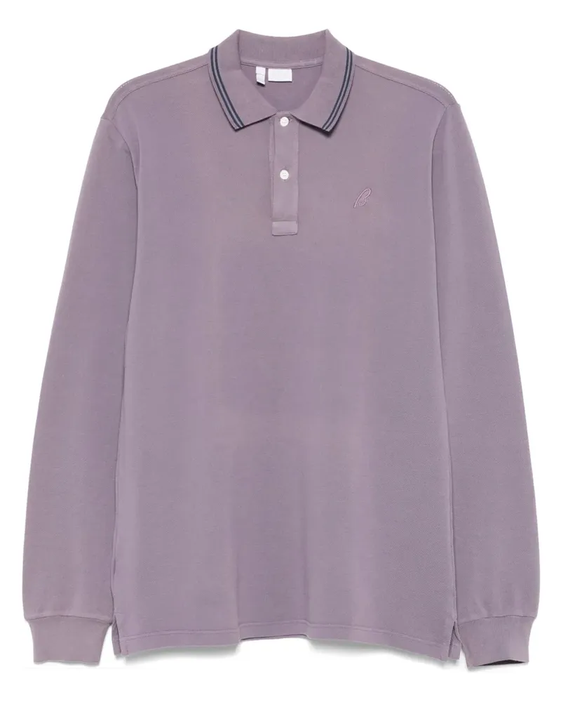 Brioni Poloshirt mit Logo-Stickerei - Violett Violett
