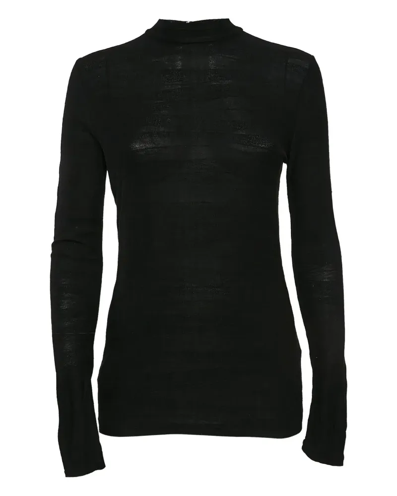 HUGO BOSS T-Shirt mit Stehkragen - Schwarz Schwarz