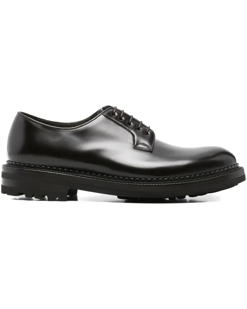 Green George leather derby shoes - Schwarz Schwarz