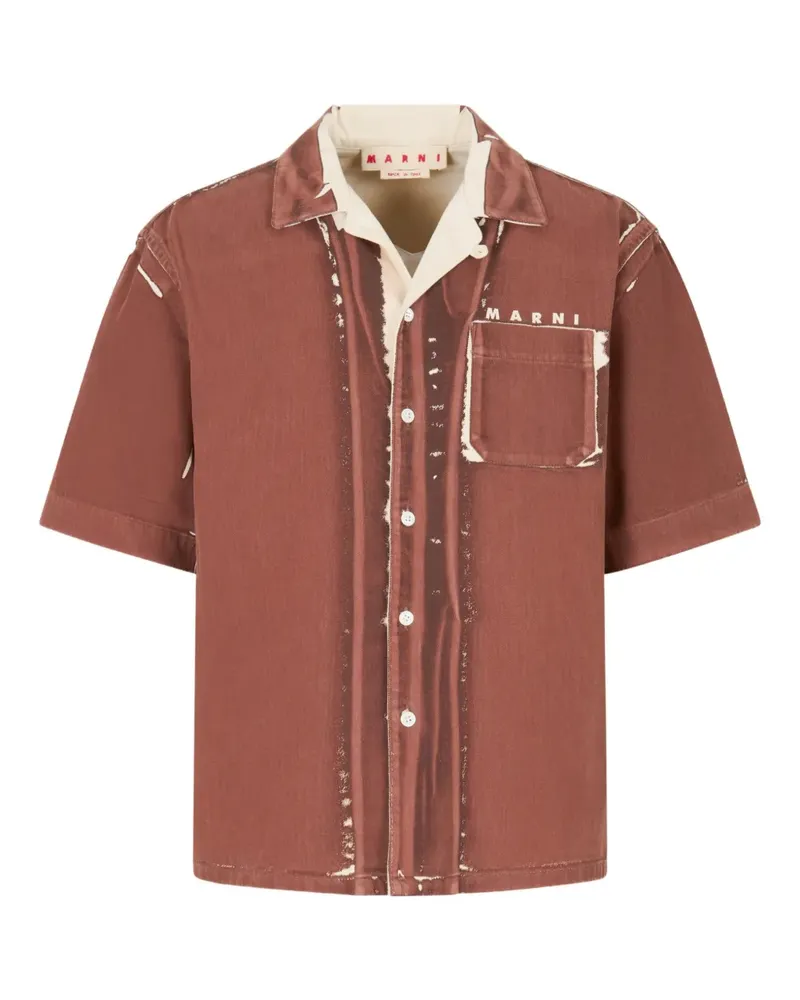 Marni Hemd mit Logo - Braun Braun