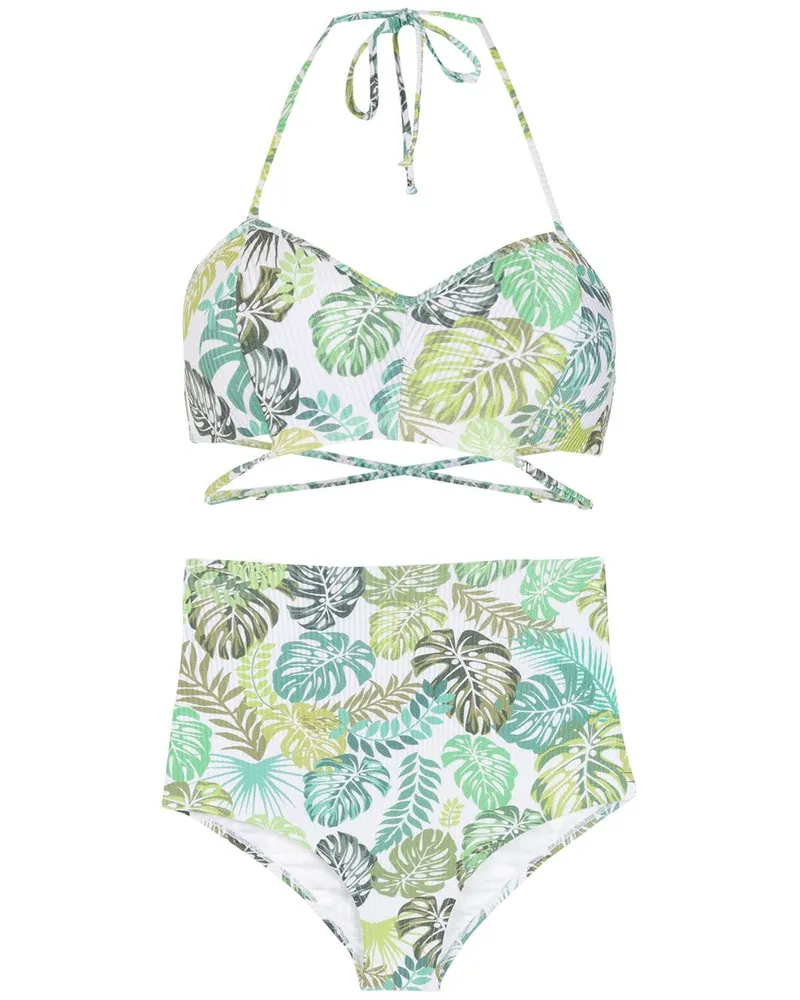 Amir Slama Bikini mit Print - Grün Grün