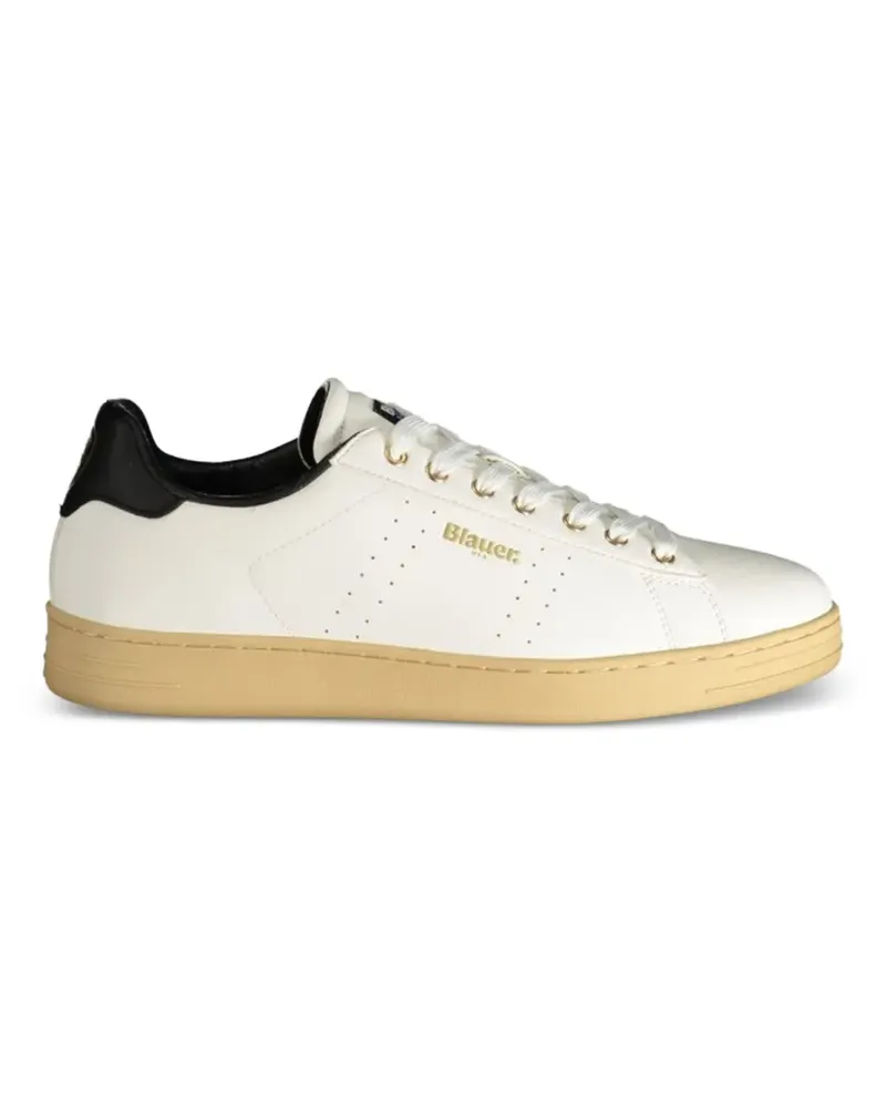 Blauer perforated logo-print sneakers - Nude Nude