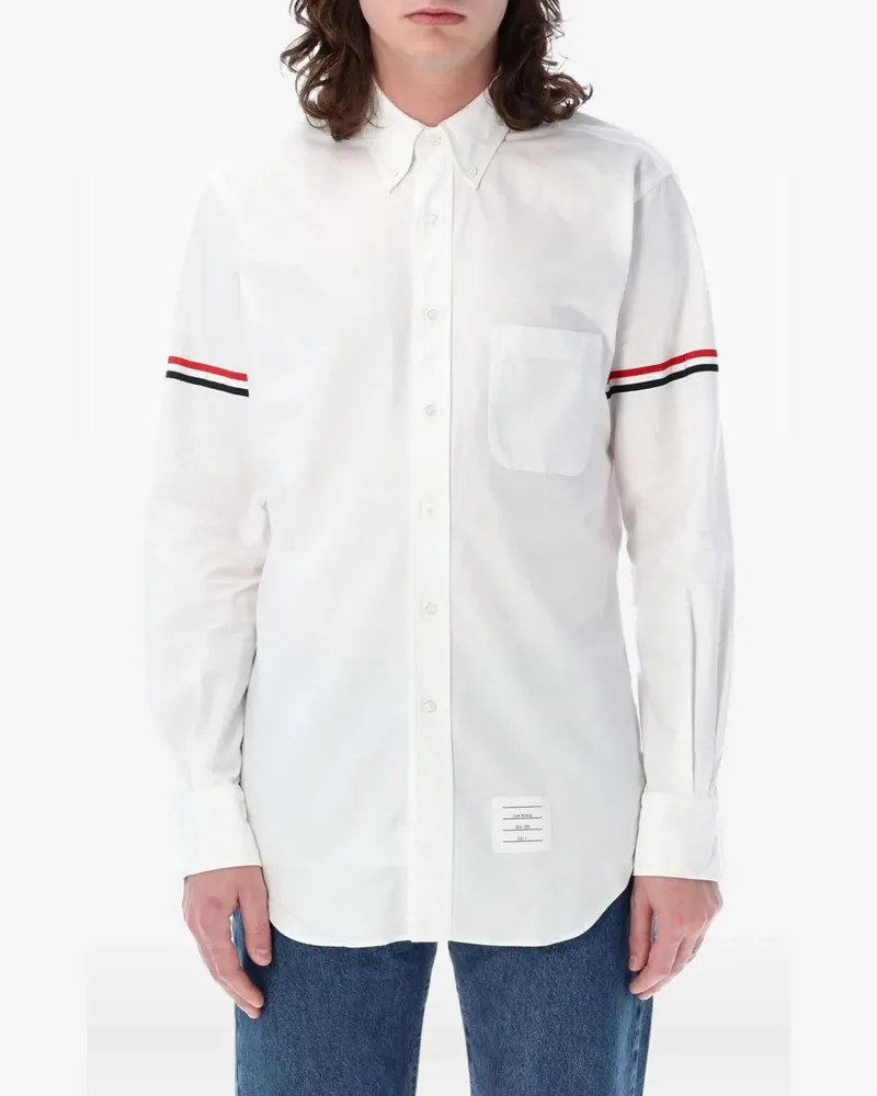 Thom Browne T-Shirt mit gestreifter Brusttasche - Weiß Weiß