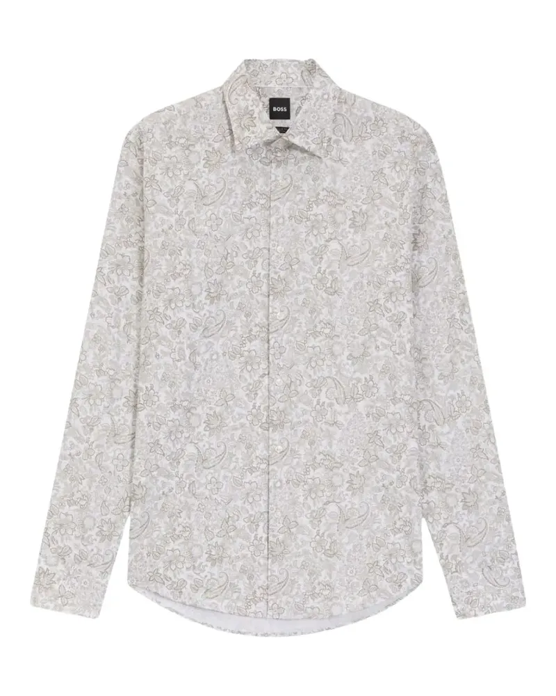 HUGO BOSS Hemd mit Blumenmuster - Weiß Weiß