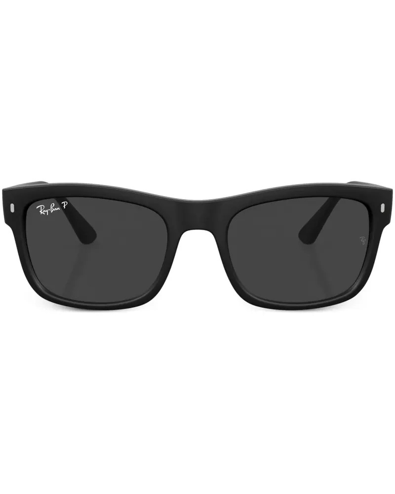 Ray Ban Eckige Sonnenbrille mit Logo-Schild - Schwarz Schwarz