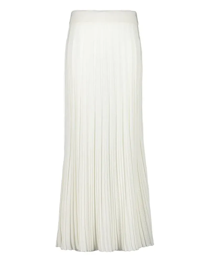 Balmain pleated knitted maxi skirt - Weiß Weiß