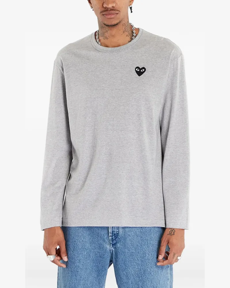 Comme des Garçons Heart logo long-sleeve T-shirt - Grau Grau