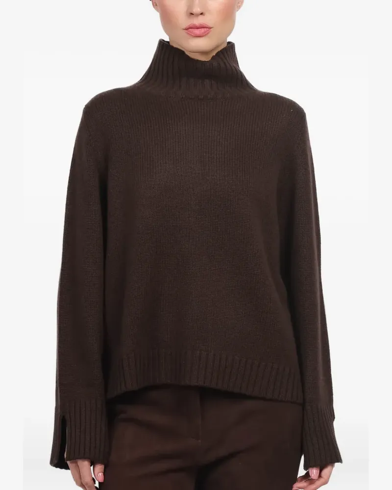 ALLUDE Pullover mit gerippten Details - Braun Braun