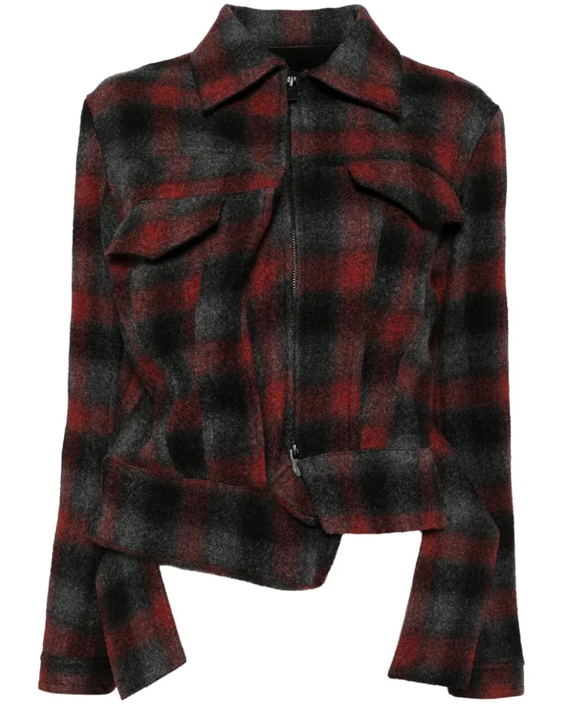 Yohji Yamamoto Karierte Jacke - Rot Rot