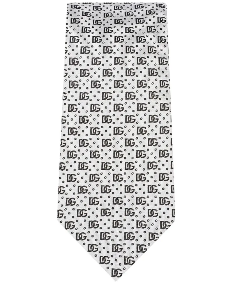 Dolce & Gabbana Seidenkrawatte aus Logo-Jacquard - Grau Grau