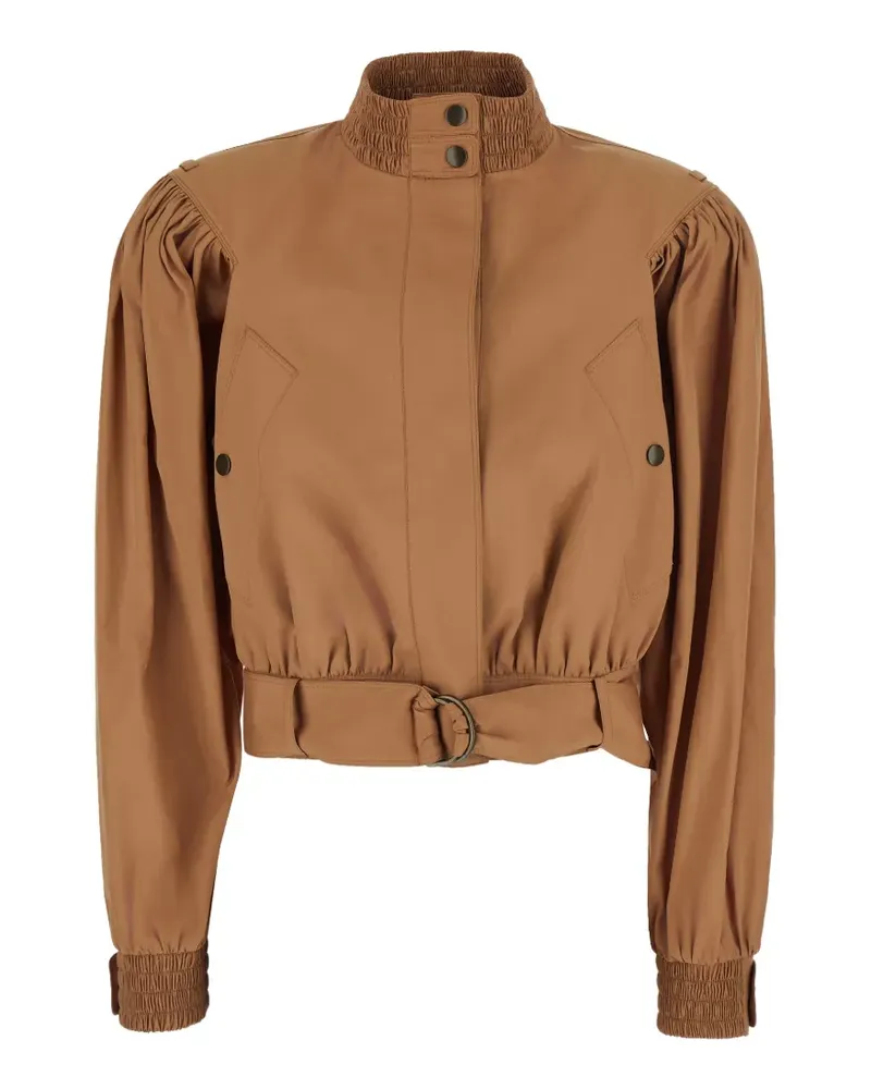 Chloé belted puff-sleeve jacket - Nude Nude