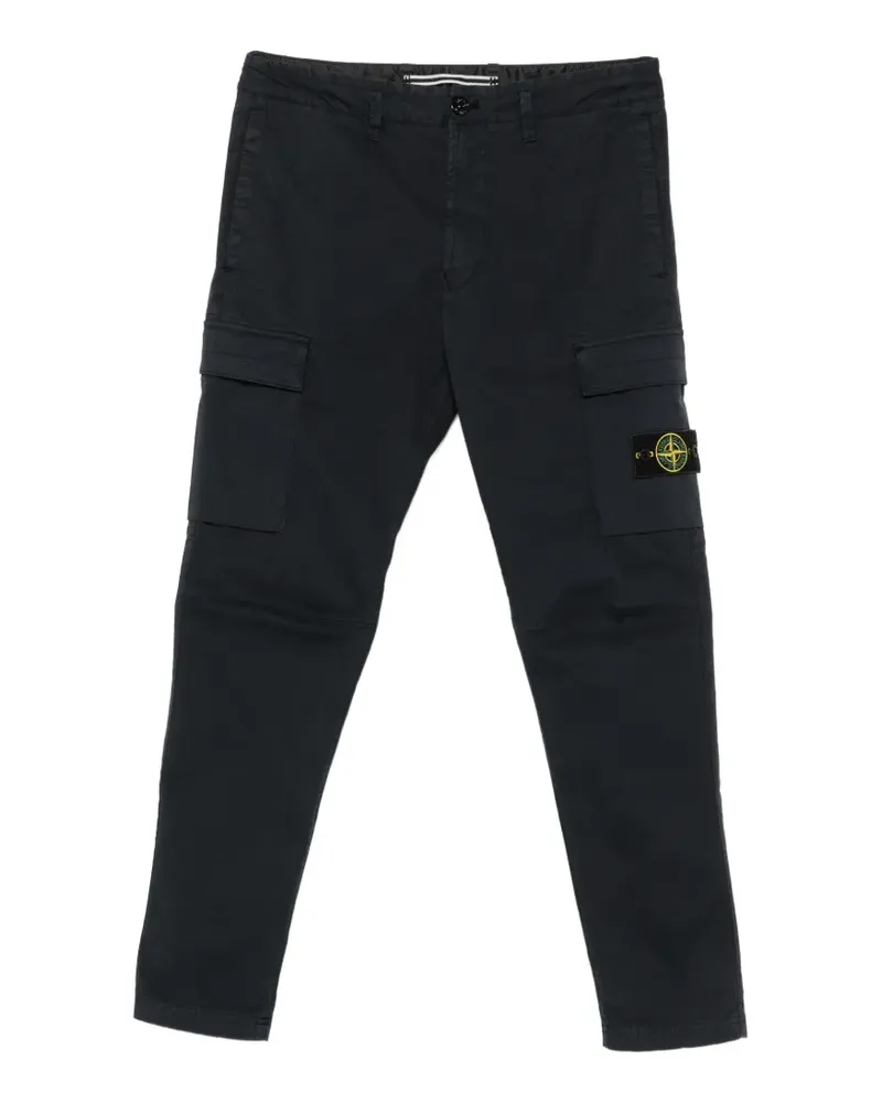 Stone Island Hose mit Logo-Patch - Blau Blau