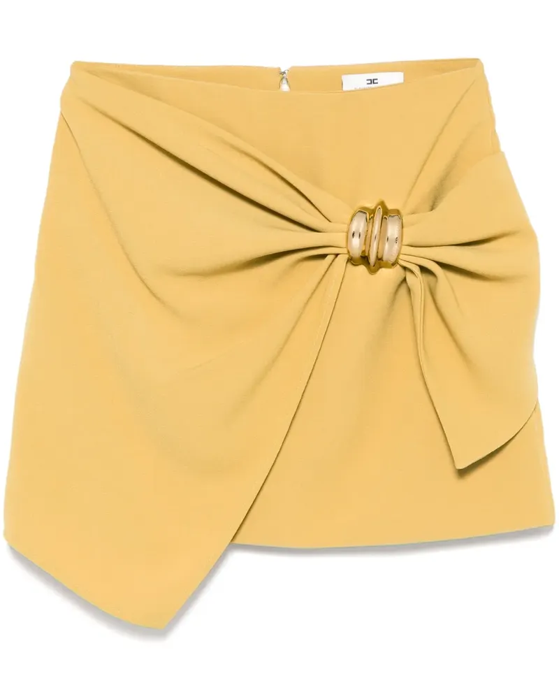 Elisabetta Franchi Krepp-Minirock mit Makro-Schleife - Grün Grün