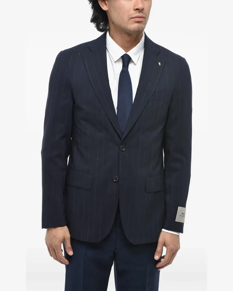 Corneliani pinstripe single-breasted blazer - Blau Blau