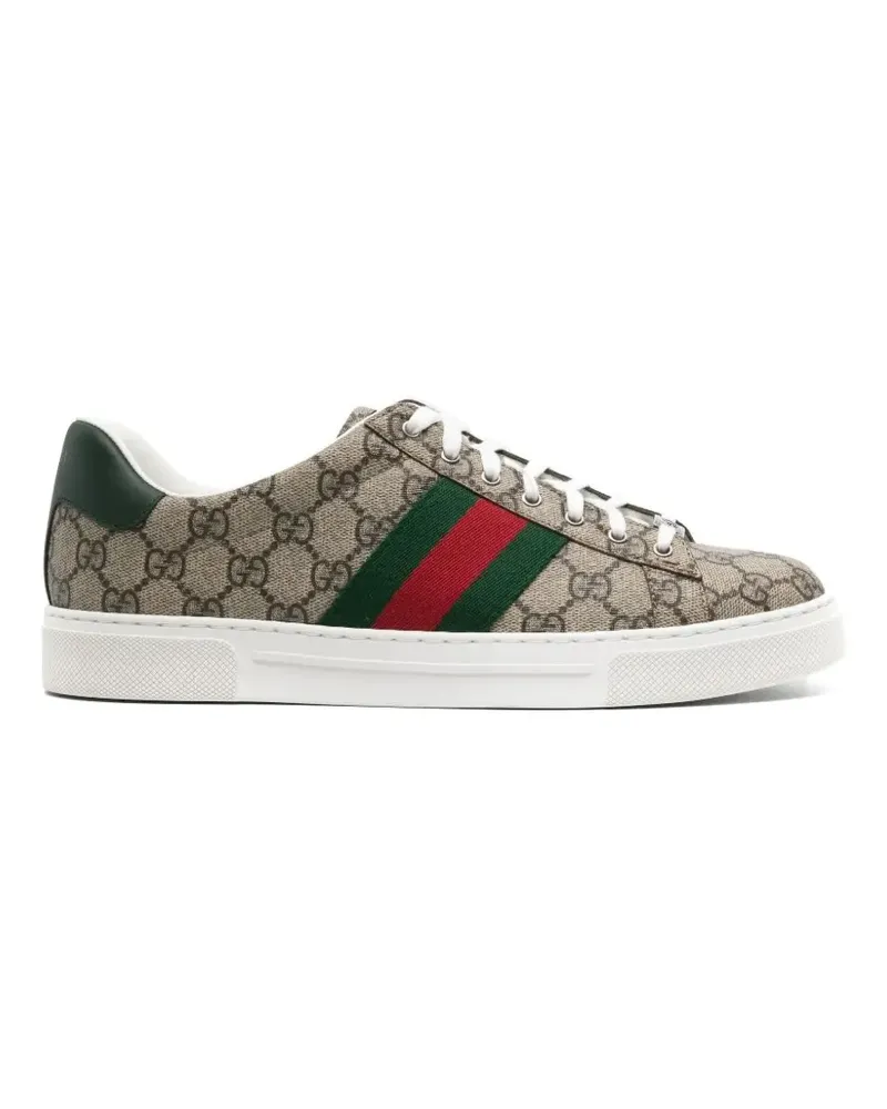 Gucci Ace monogram-pattern sneakers - Nude Nude