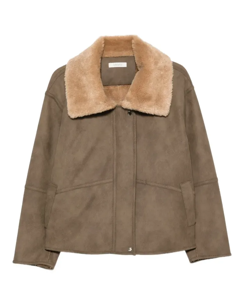 JcSophie faux-shearling-collar jacket - Braun Braun