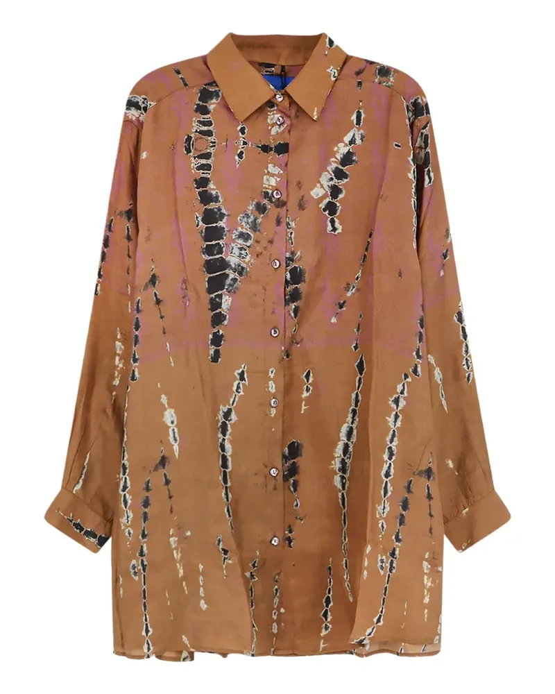 Mes Demoiselles tie-dye button-up shirt - Braun Braun