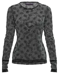 Margherita MACCAPANI Skimpy T-Shirt mit Monogramm-Print Schwarz