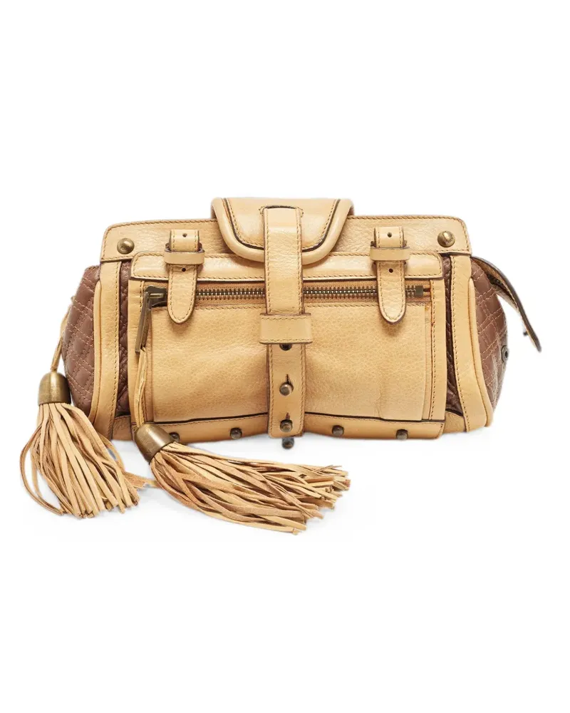 Zac Posen Babs tassel clutch bag - Nude Nude