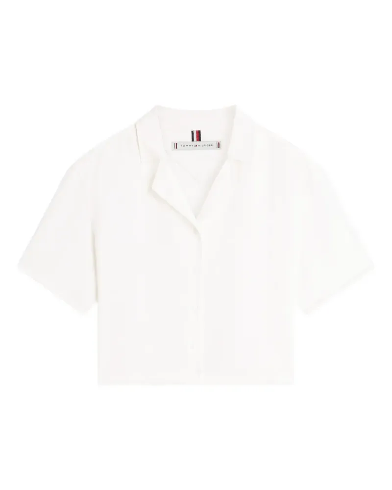 Tommy Hilfiger frayed-edge camp-collar blouse - Weiß Weiß