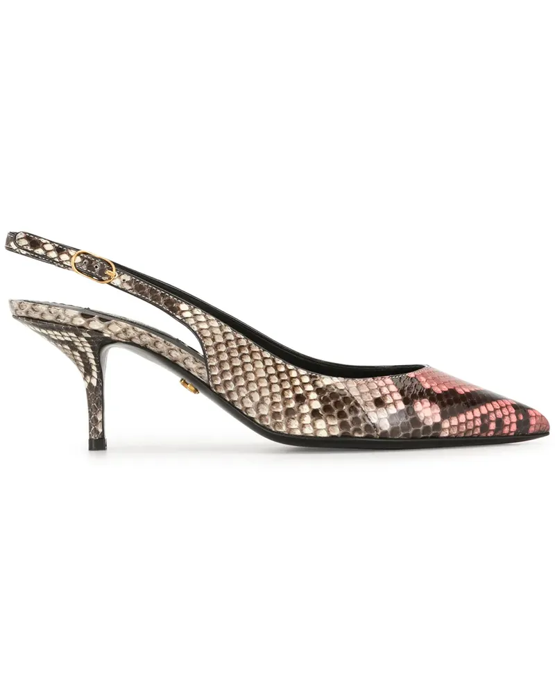 Dolce & Gabbana slingback python-skin mules - Braun Braun