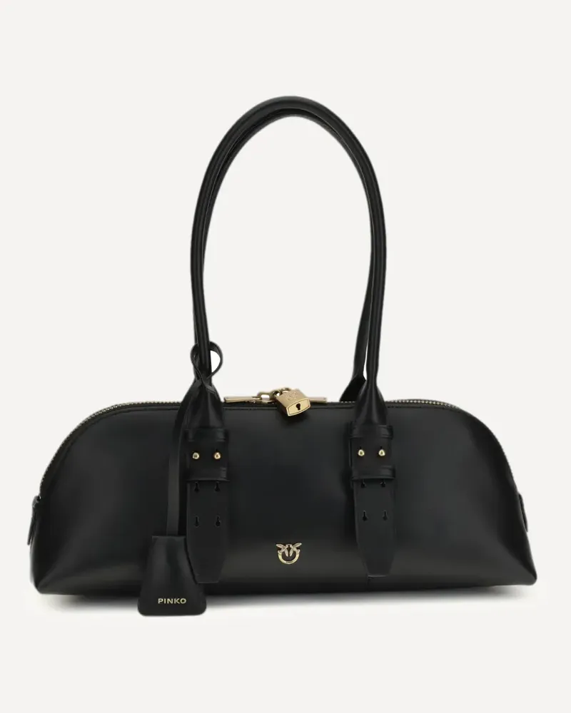 Pinko Escape Schultertasche mit Schnalle - Schwarz Schwarz