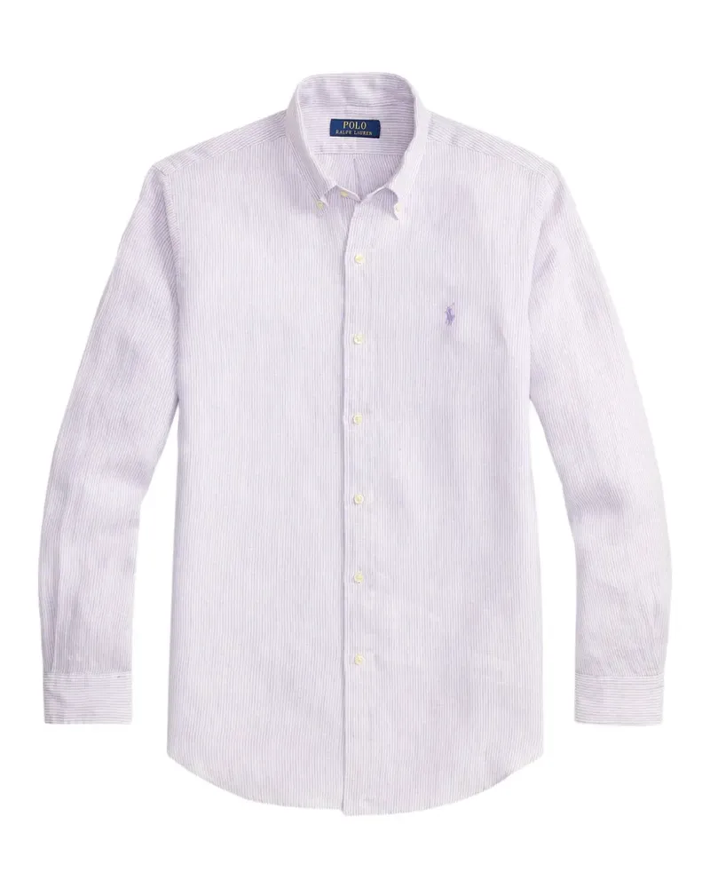 Ralph Lauren Gestreiftes Hemd mit Stickerei - Violett Violett